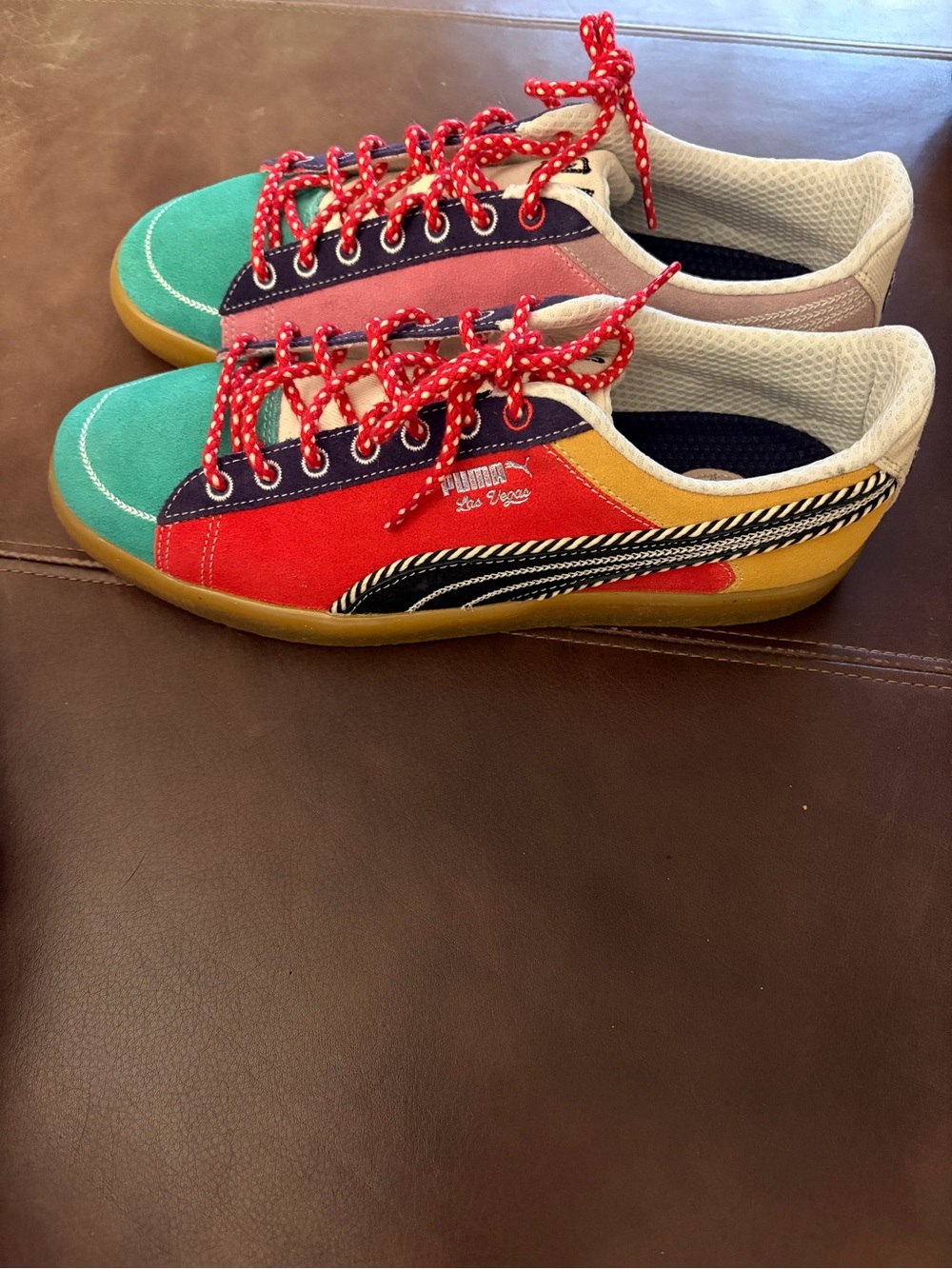 NWOT women’s PUMA Clyde "Las Vegas" in Teal, Red, Yellow & Navy - 9